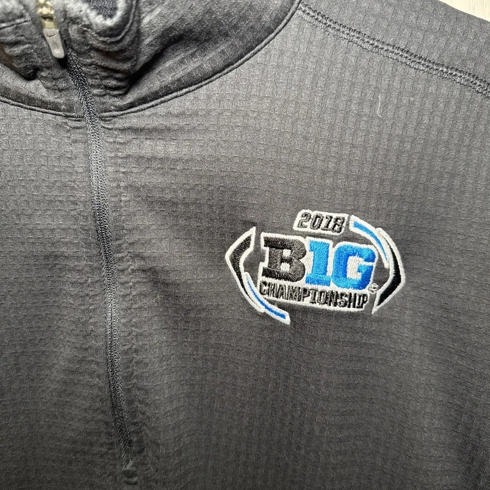 Nike Dri-FIT 2018 Big Ten Championship 1/2 Zip Pullover L Black Sideline Fleece